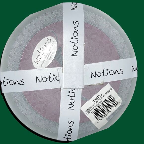 NIP Reindeer Dessert Plates Notions By Crystal Clear Set of 4 Glass Christmas - Picture 2 of 3